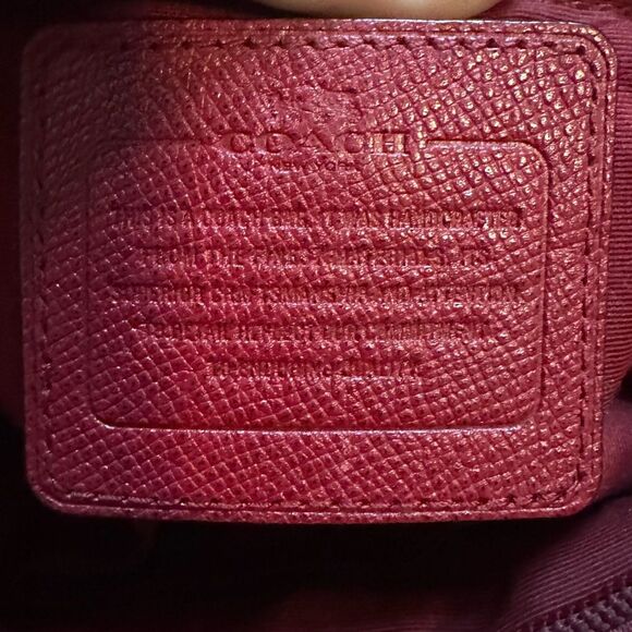 Coach Red/Grey Signature Coated Canvas and Leather crossbody Shoulder Dusty - Picture 7 of 11